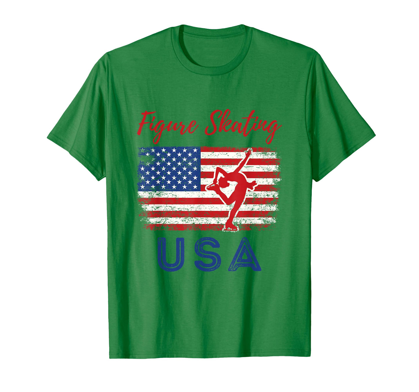 USA American Flag Figure Skating Team Girls Women T-Shirt