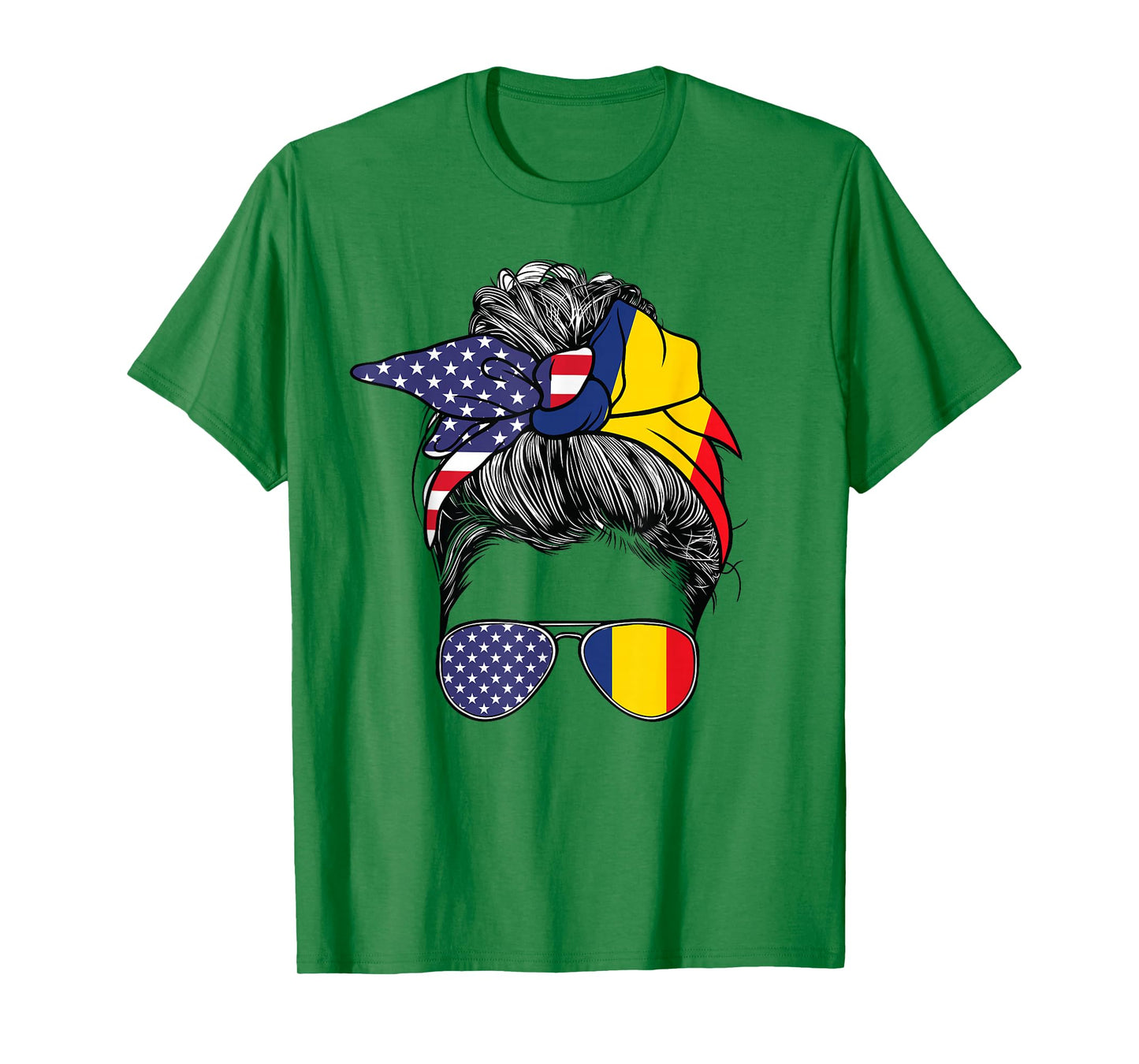 Romanian Women Girl USA Heritage American Romania Flag T-Shirt