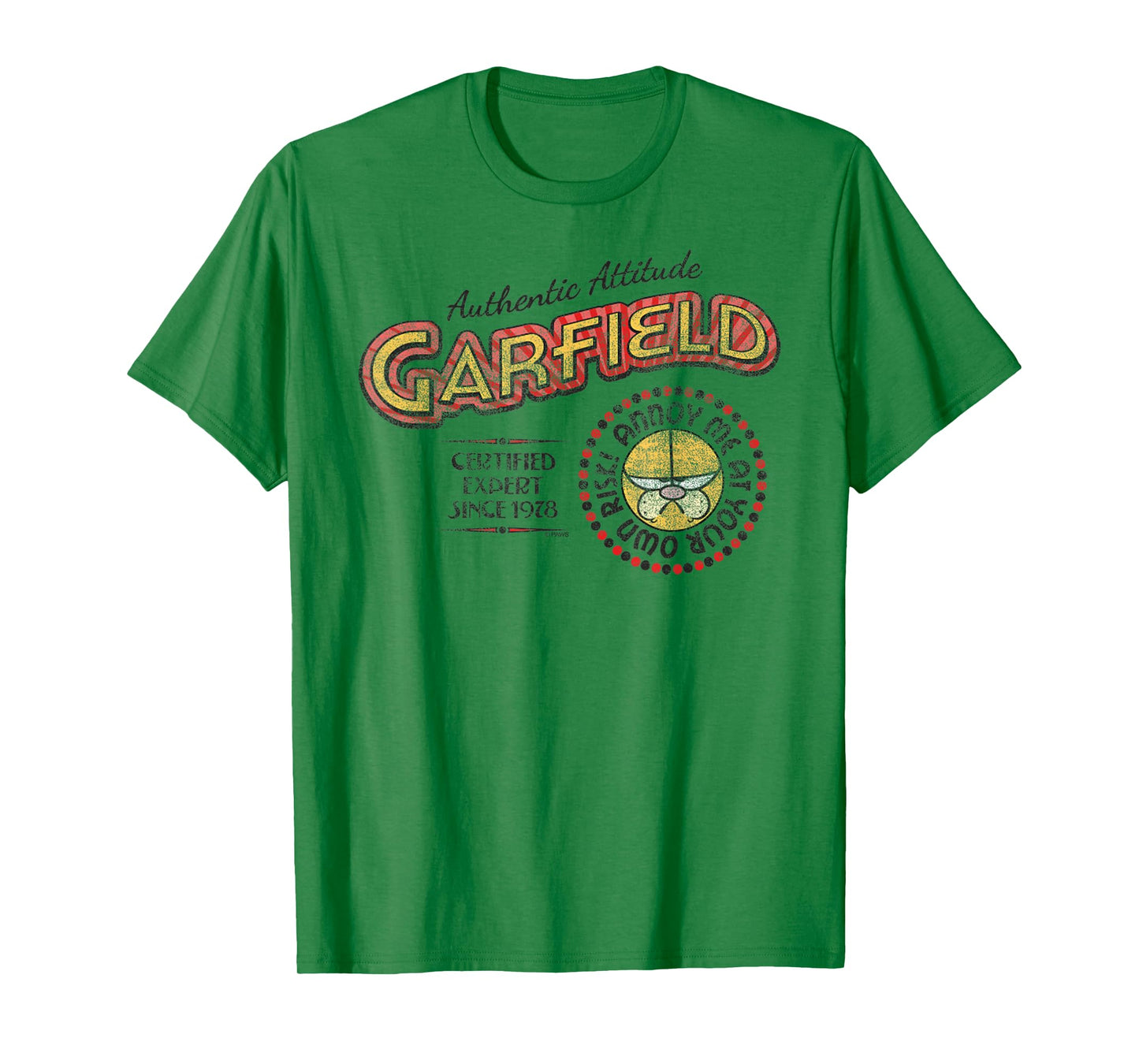 Garfield Authentic Attitude Expert Cartoon Cat T-Shirt