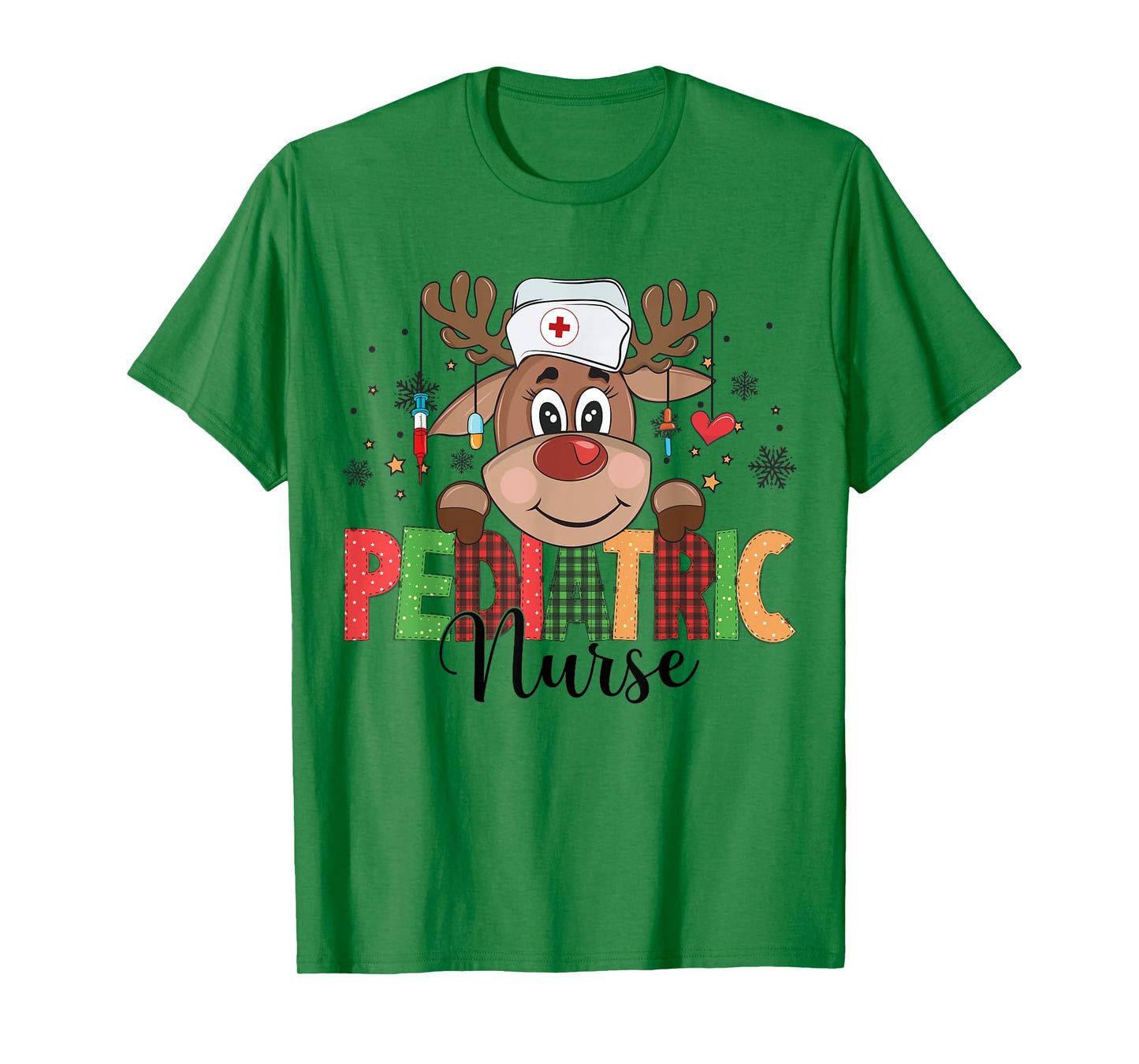 Christmas Pediatric Nurse Reindeer Nursing Xmas T-Shirt