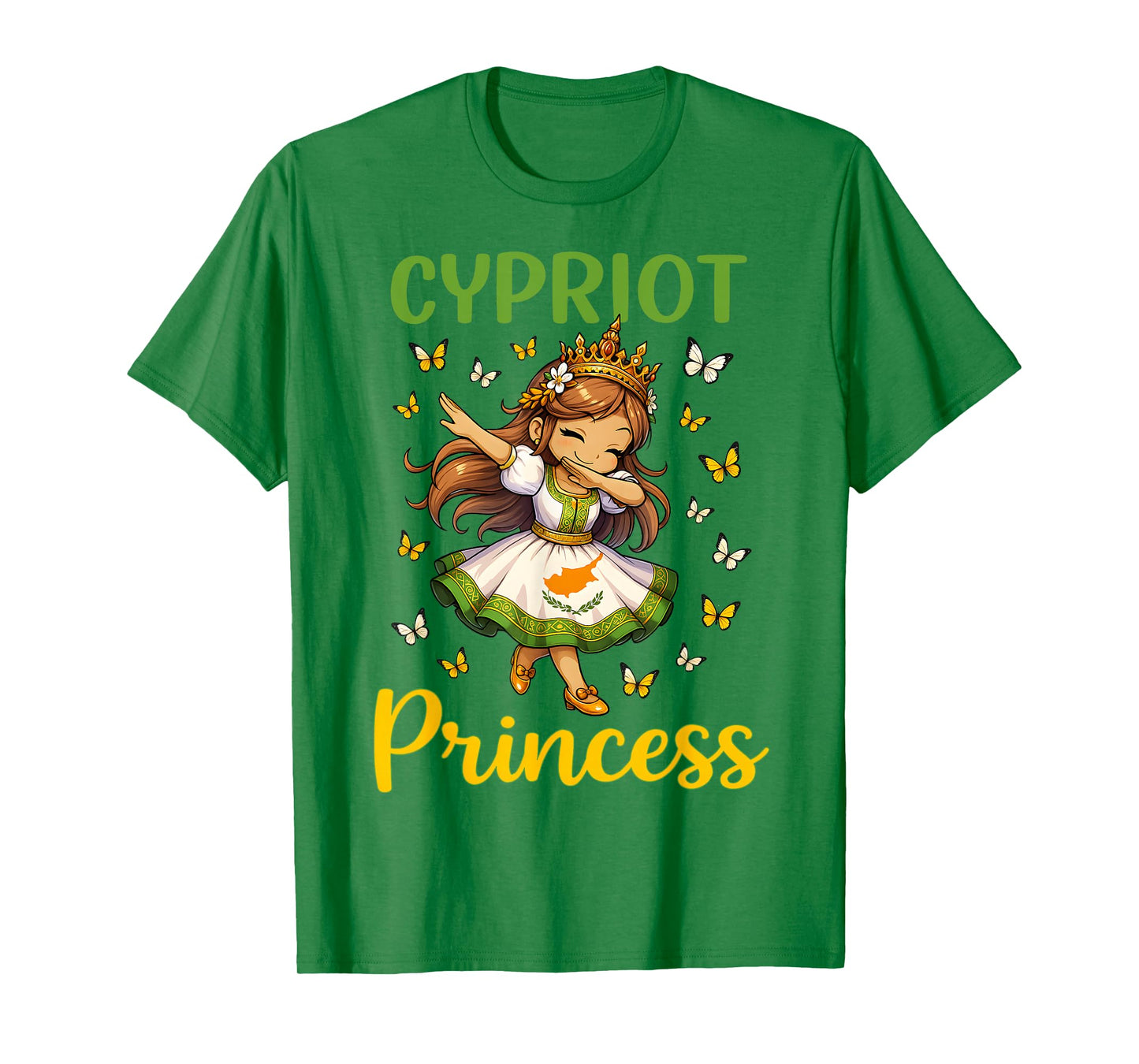 Cypriot Princess Dabbing Girl Cute Cyprus Pride Outfit Girls T-Shirt