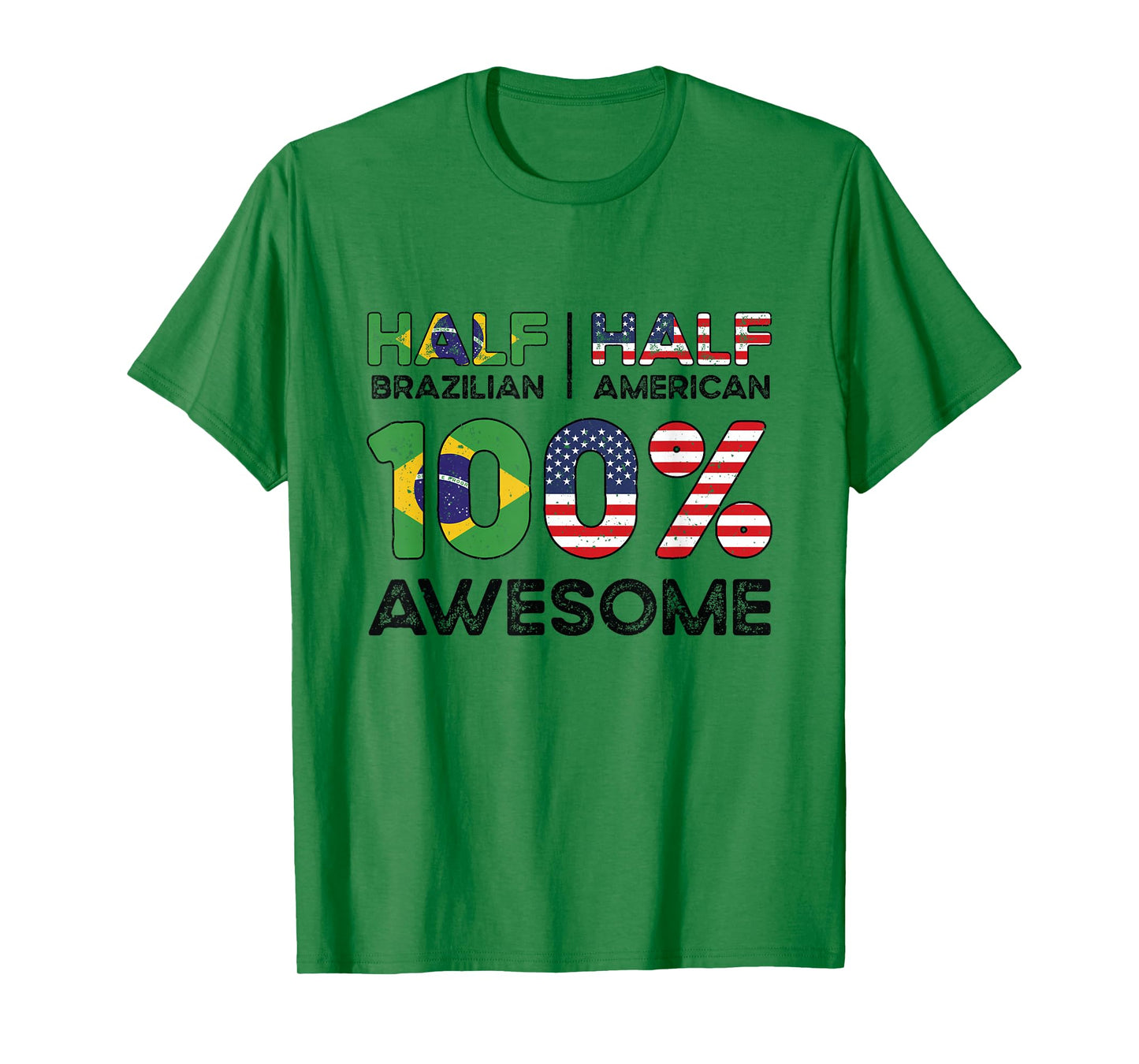 Brazilian American Patriot USA Grown Brazil US Flag T-Shirt