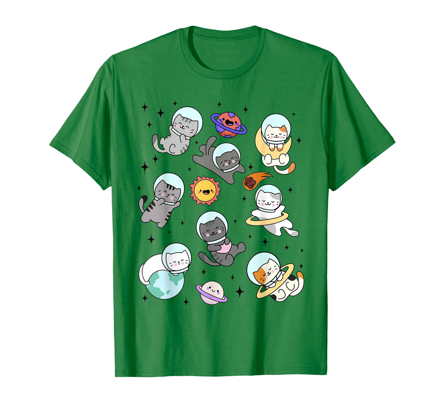 Funny Space Cats Astronaut in Space For Cat Lover Kitten T-Shirt