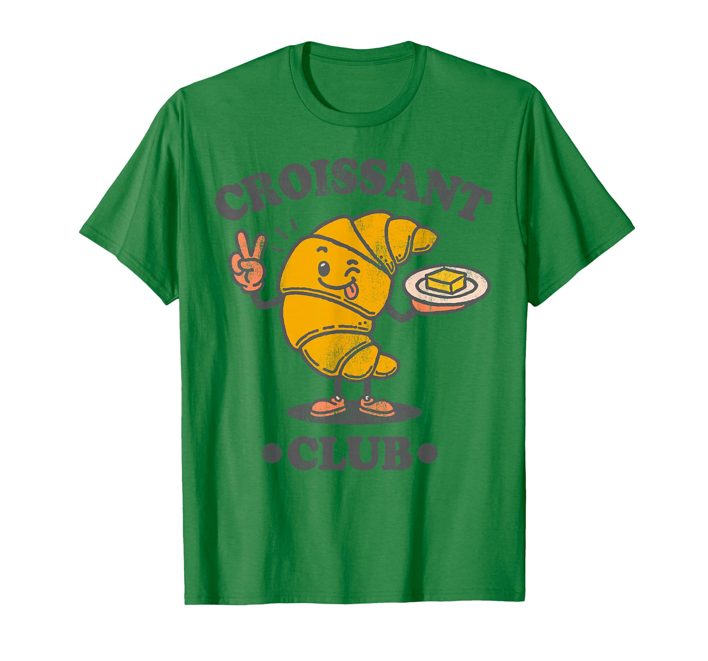 Croissant Club Cute French Pastry Cartoon T-Shirt