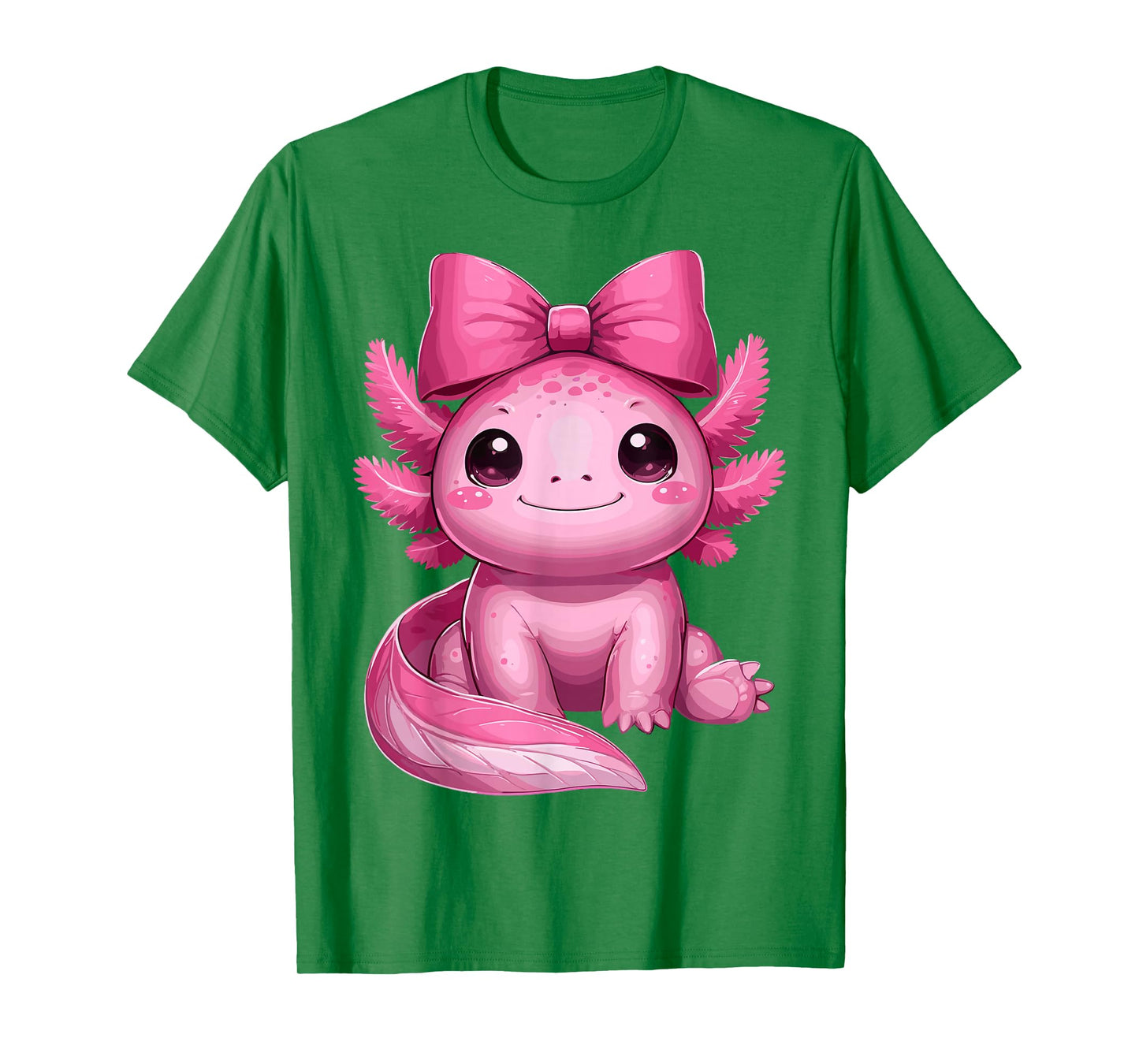 Cute Axolotls With Coquette Bow Axolotl Pink Ribbon T-Shirt