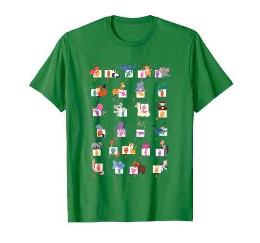 American Sign Language Gifts for Teachers ASL Alphabet T-Shirt