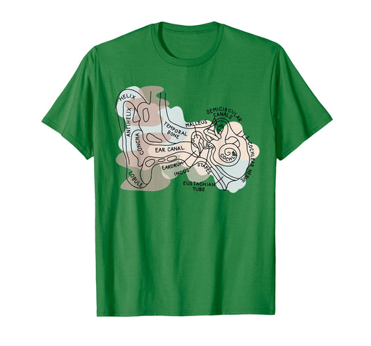 Audiology Audiologist Vestibular Therapist Inner Ear Anatomy T-Shirt
