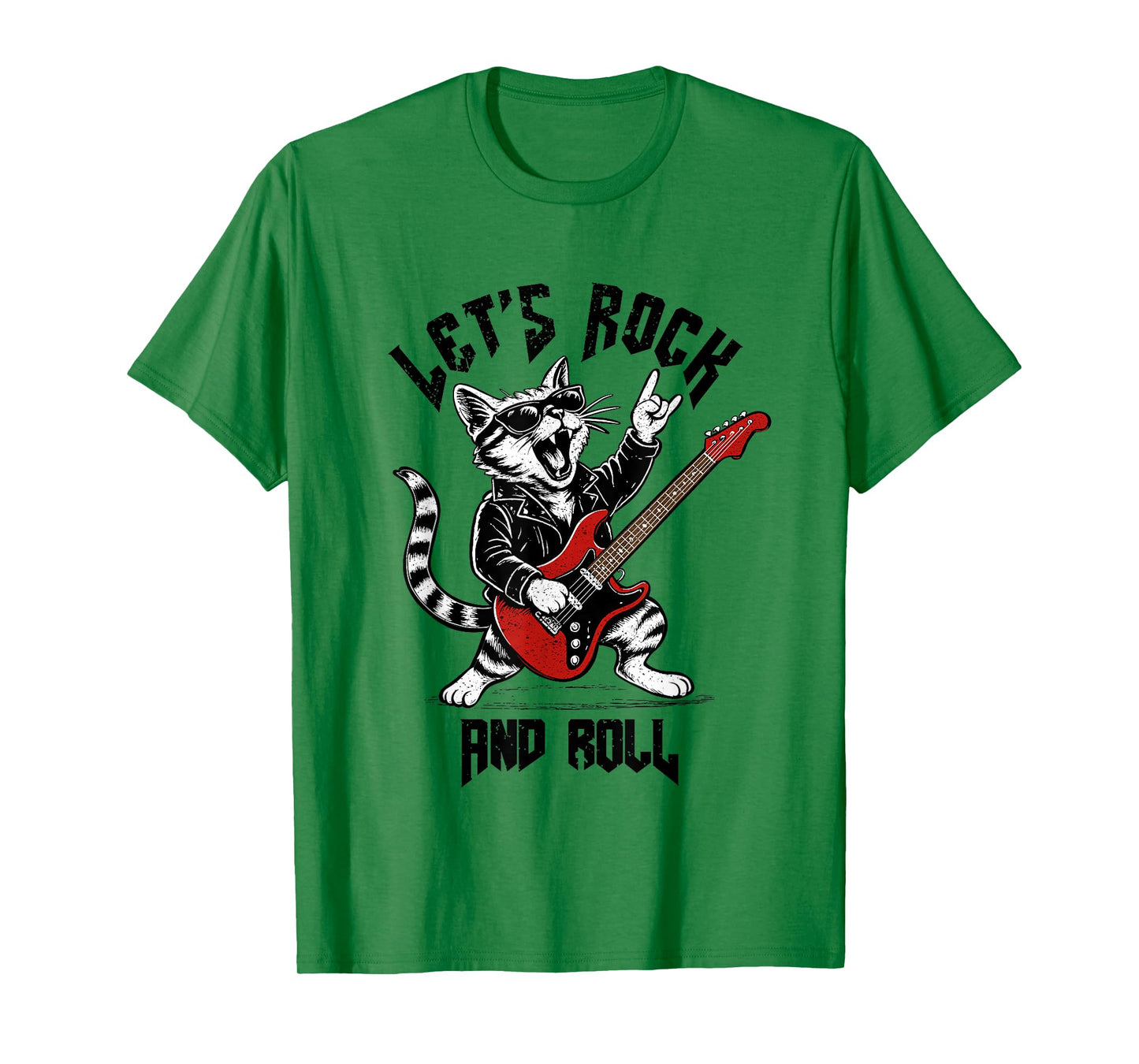 Rock and Roll Cat Guitarist Vintage Rock&Roll Cat Guitar T-Shirt