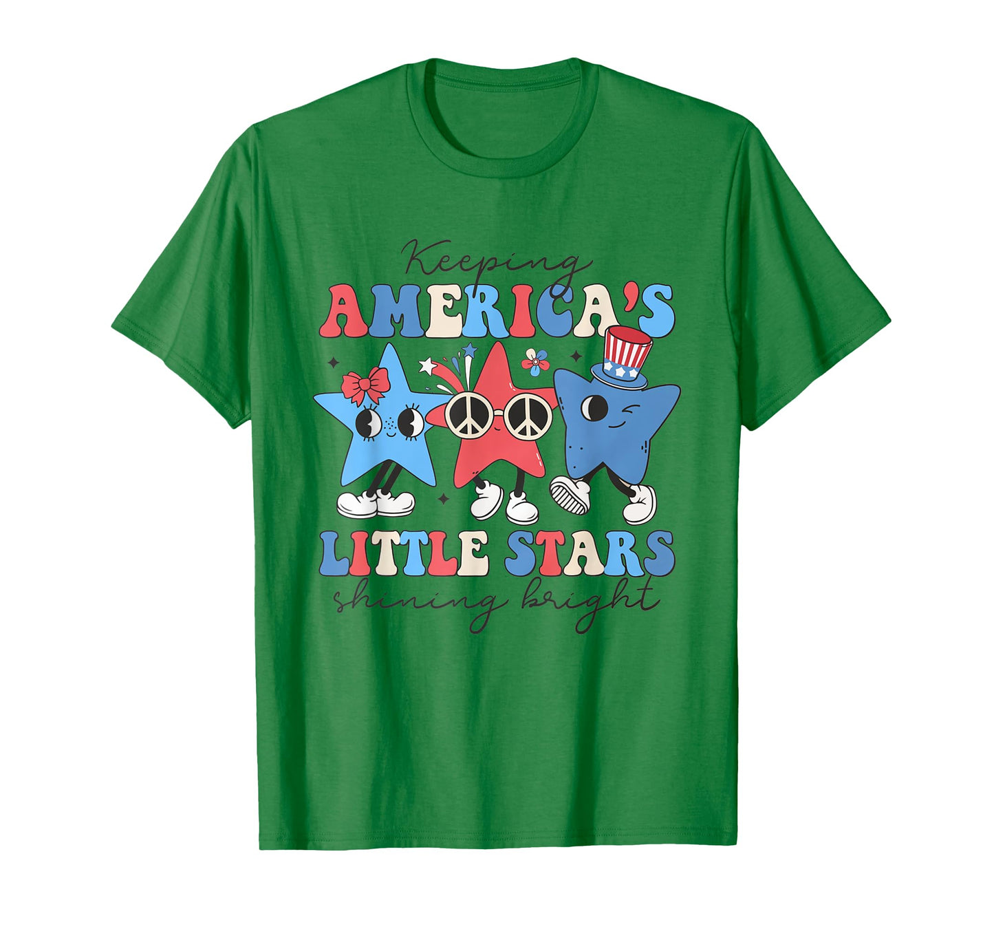 Pediatric Nurse 4th of July Little Stars Shining Bright T-Shirt for Women Men
