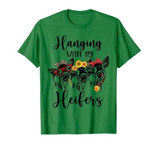Cute Women's Hanging With My Heifers Bandana T-Shirt