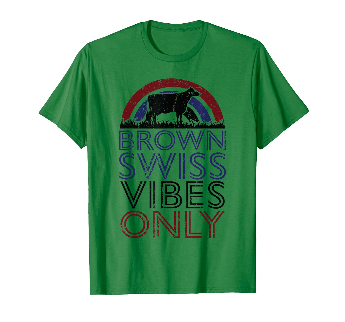 Cow Vibes Only - Cow Breeder Brown Swiss Cattle Farmer T-Shirt