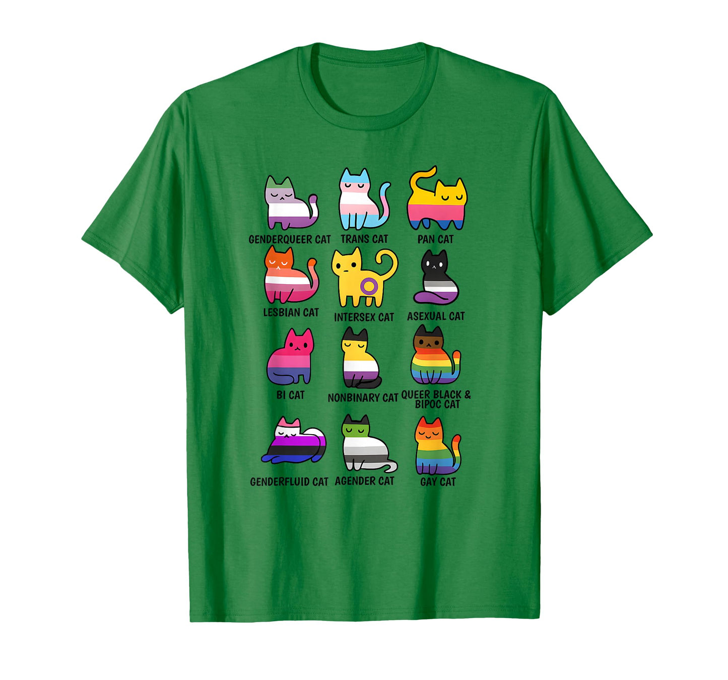 Cute Retro LGBT Cat Pride & Equality Graphic apparel T-Shirt