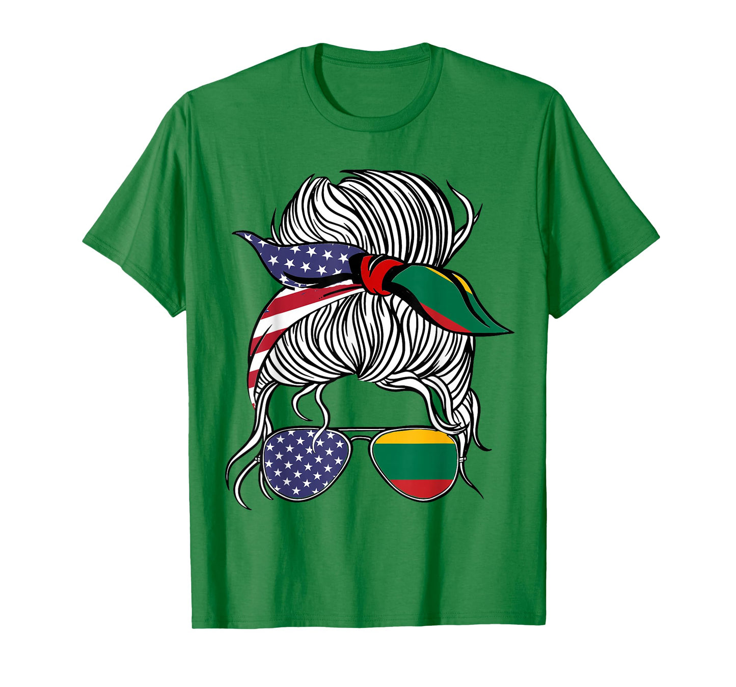 American Lithuanian Patriot Flag Women Girl Lithuania Grown T-Shirt