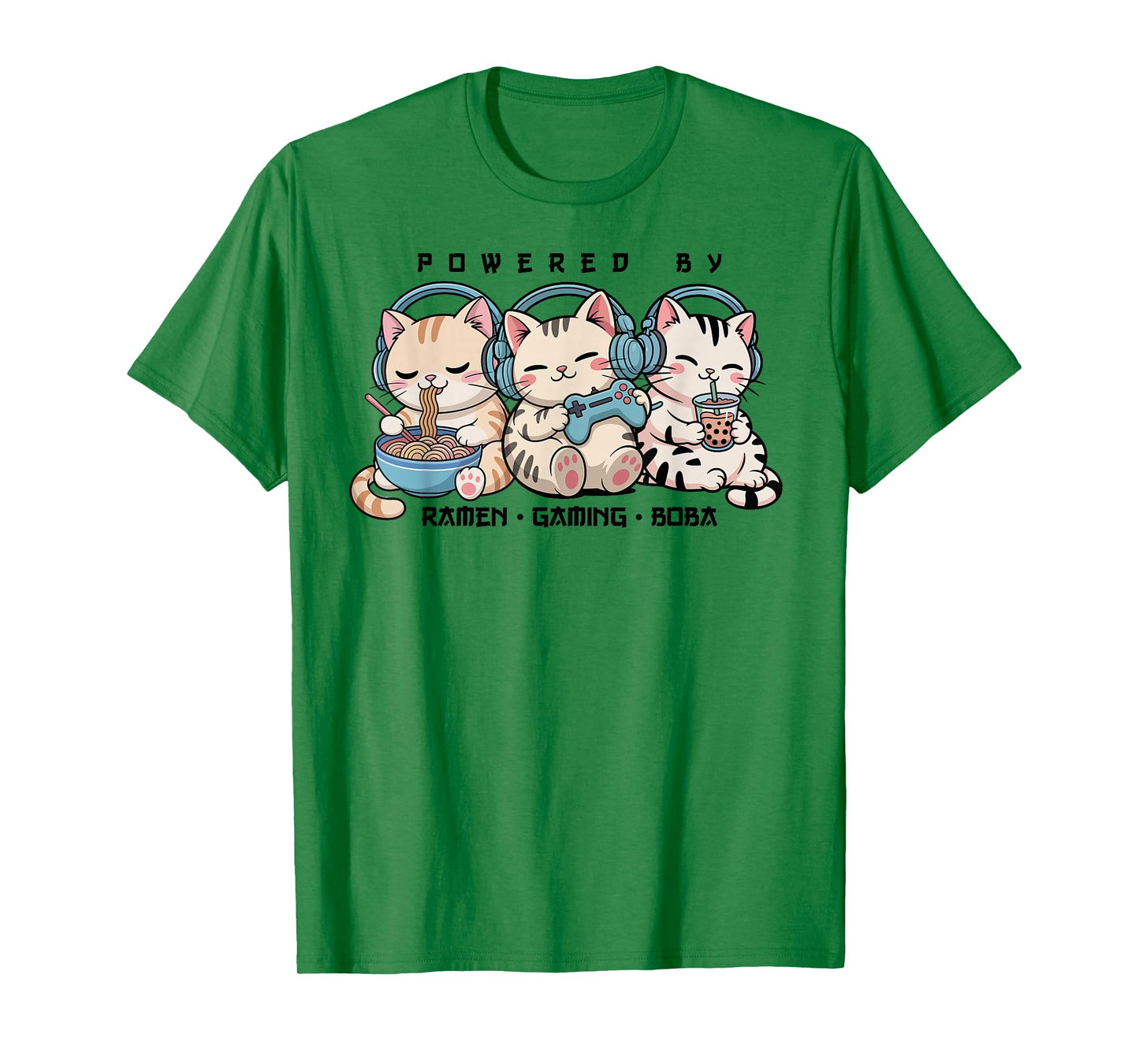 Gaming Cats Powered by Gaming & Rame Gamer Kawaii Cats T-Shirt