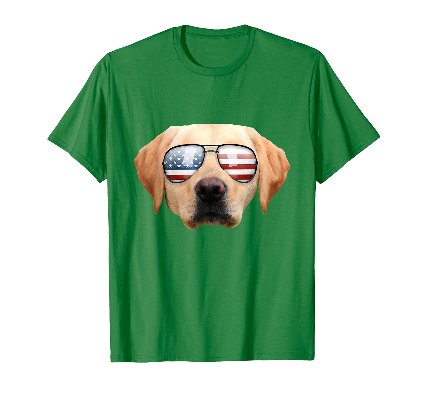 Funny Cute Patriotic Yellow Lab Sunglasses Dog T-Shirt T-Shirt