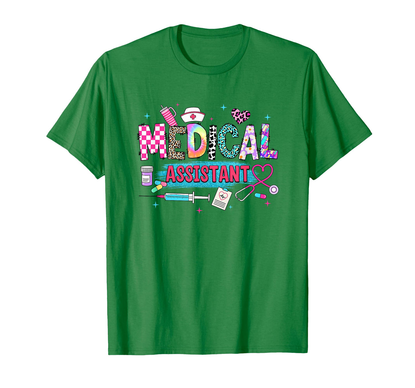 CMA Medical Assistant Nurse Leopard Stethoscope Women Work T-Shirt