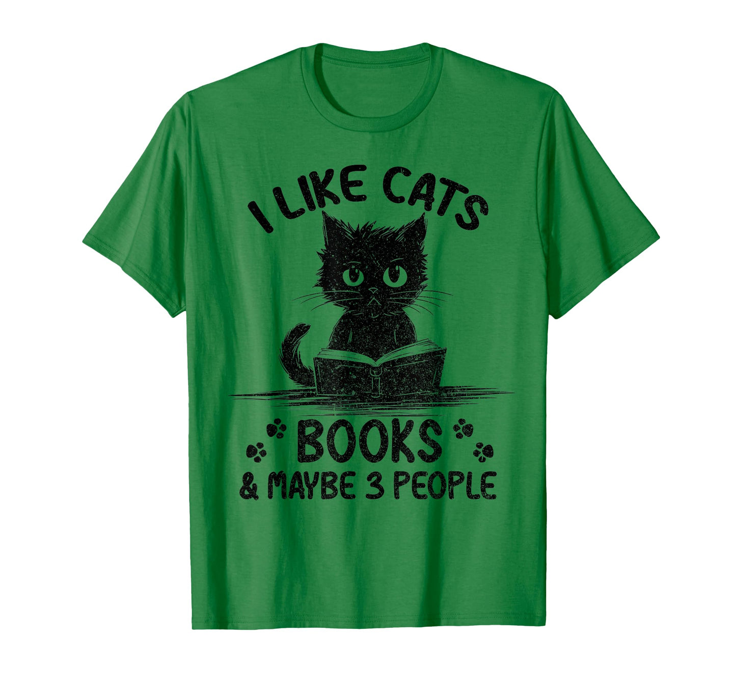 I Like Cats Books And Maybe 3 People Vintage Funny Cat Lover T-Shirt for Men Women