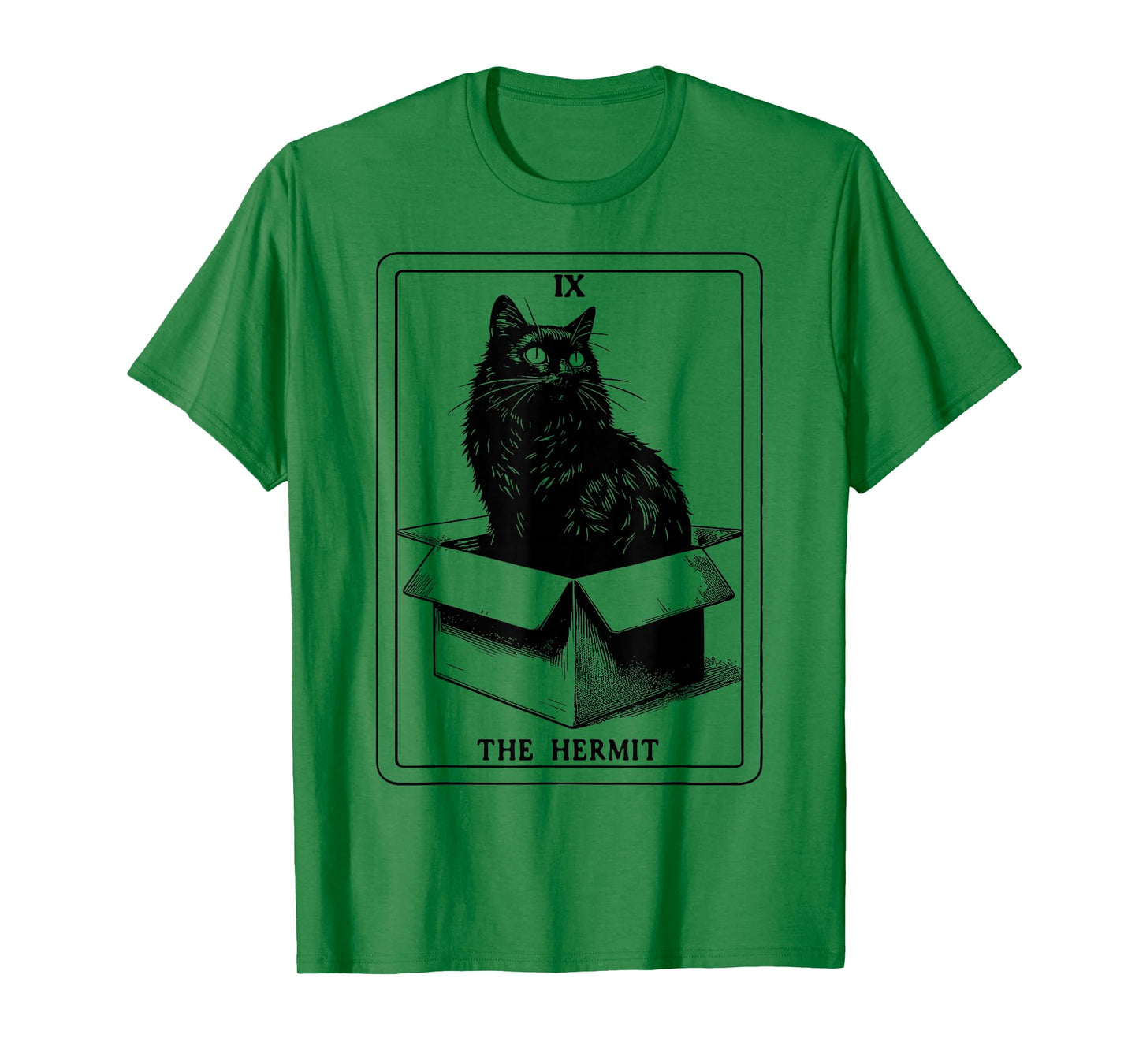 The Hermit Tarot Card Cat In Box Mystic Funny Cat T-Shirt