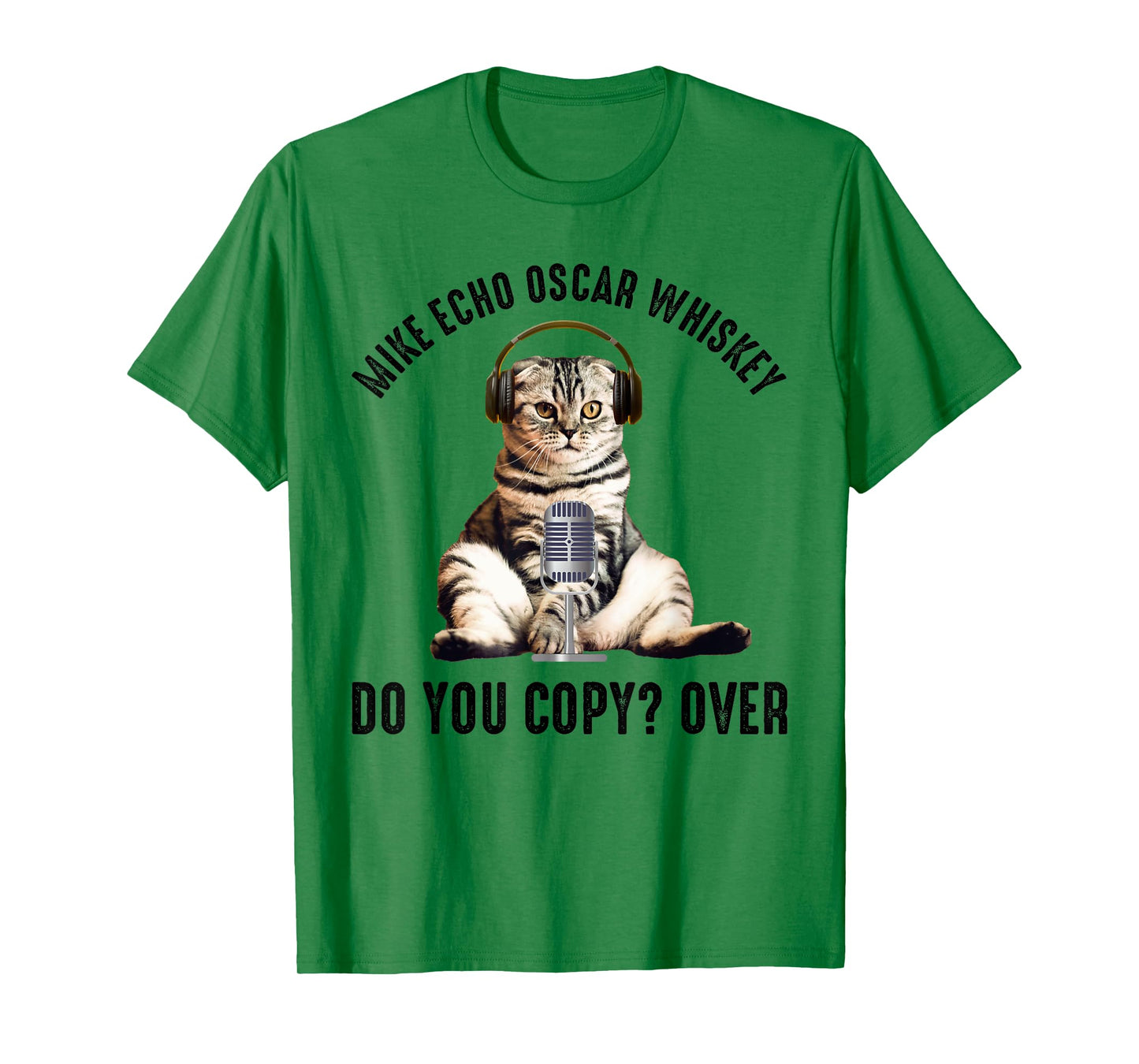 Mike Echo Oscar Whiskey Funny Ham Radio Cat Men Women T-Shirt