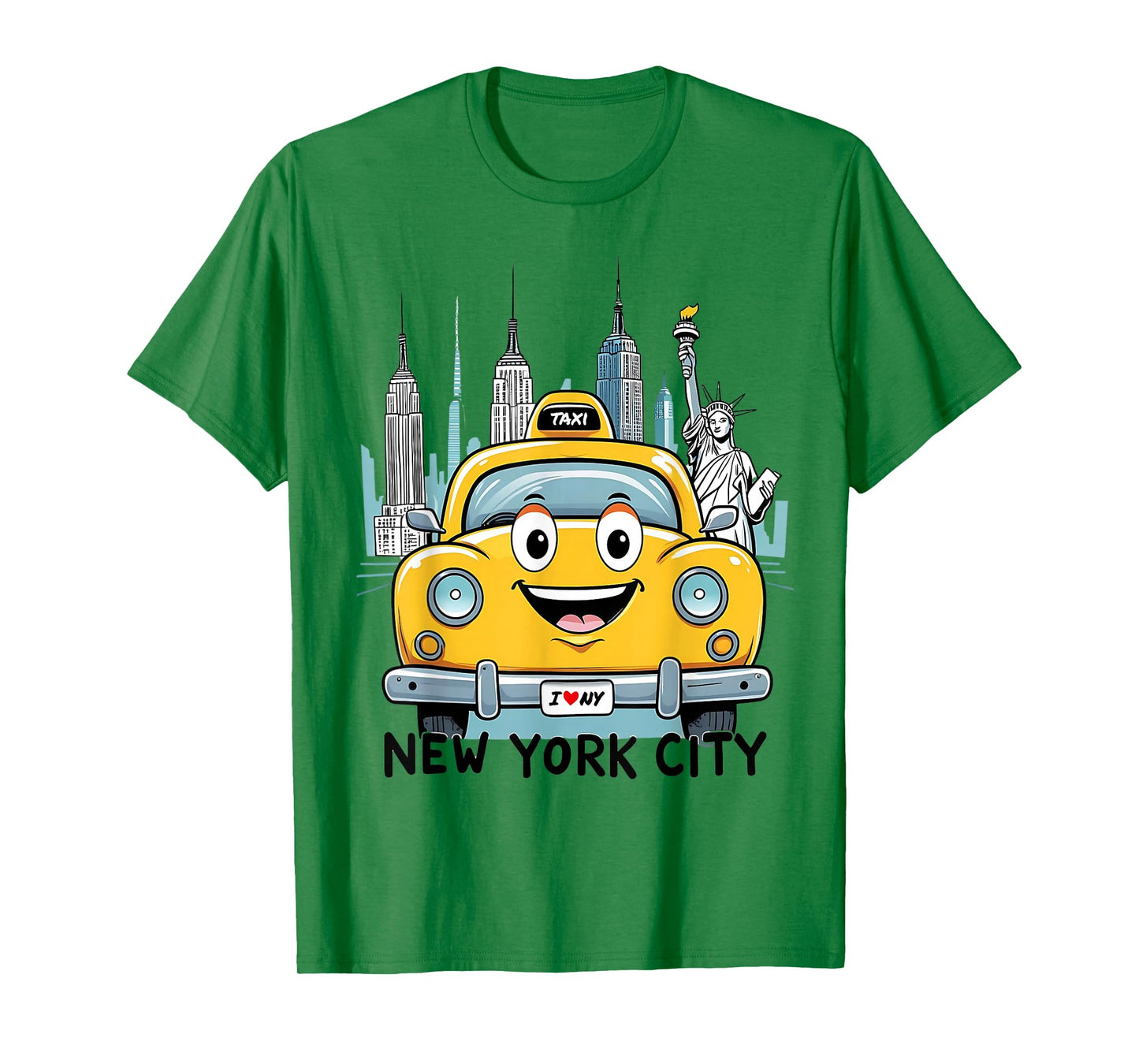 Cute Kids New York City Yellow Taxi Iconic Statue of Liberty T-Shirt