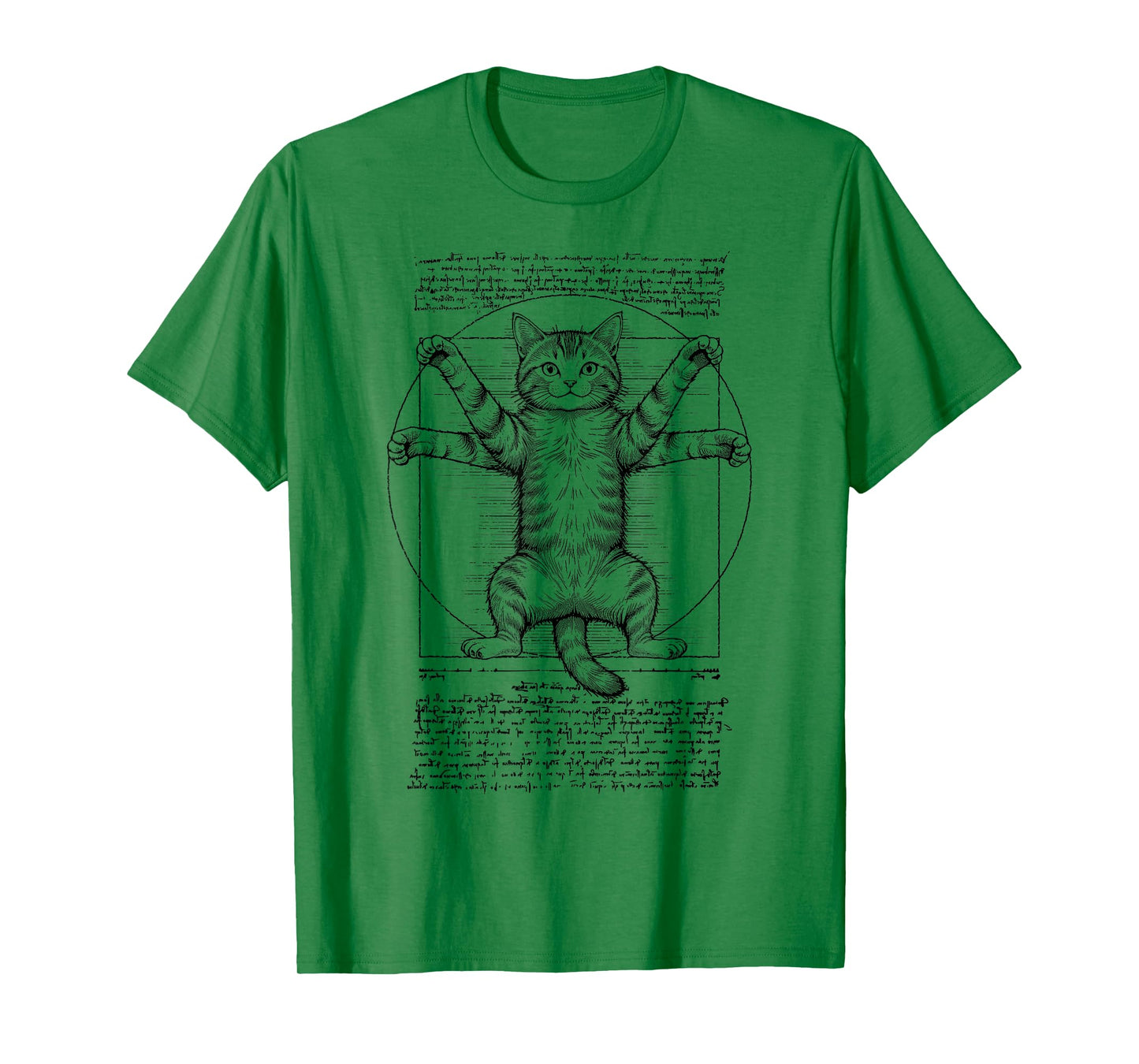 Vitruvian Man Cat Lover Funny Leonardo Da Vinci Tabby Cats T-Shirt