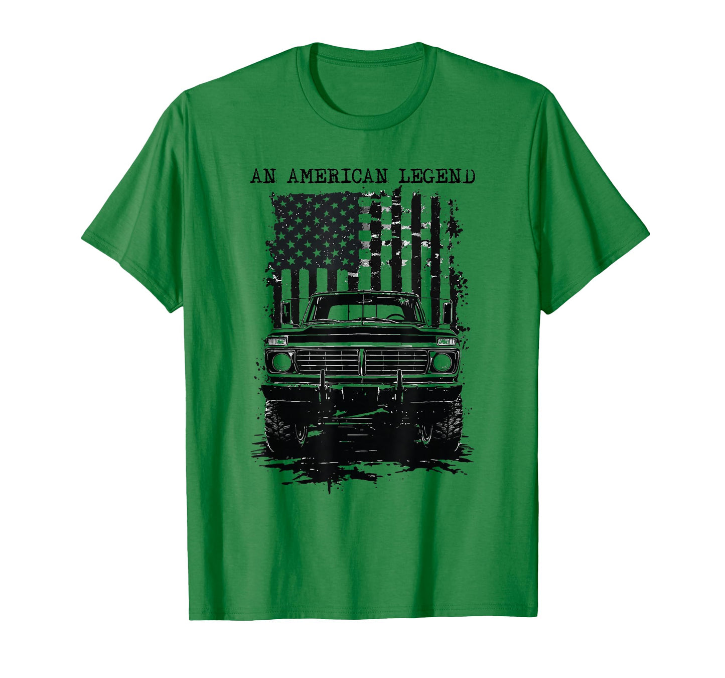1976 Highboy Classic Dentside Truck Silhouette American Flag T-Shirt