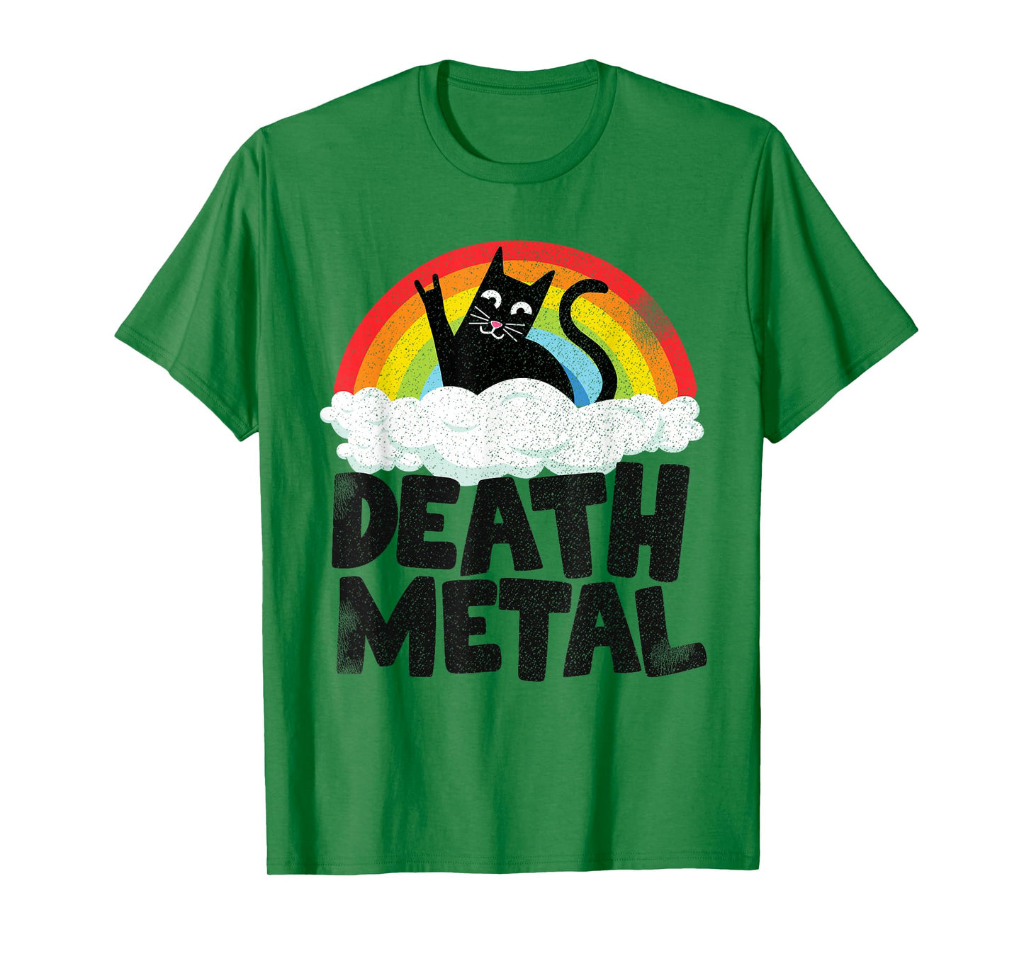 Cat Rainbow Heavy Metal Band Kids Goth Funny Death Metal T-Shirt
