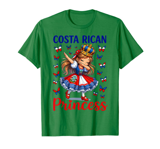 Costa Rican Princess Dabbing Girl Cute Costa Rica Outfit T-Shirt