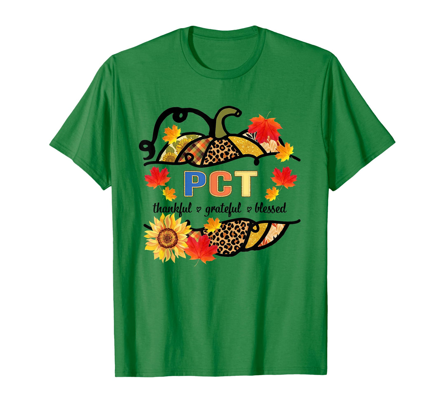 Autumn Fall Outfit PCT Thankful Grateful Blessed Pumpkin T-Shirt