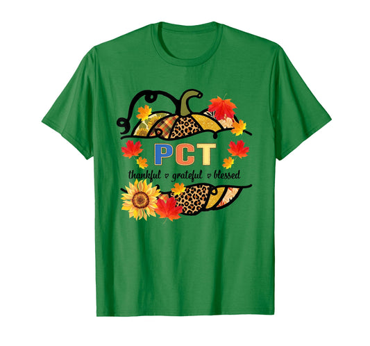 Autumn Fall Outfit PCT Thankful Grateful Blessed Pumpkin T-Shirt