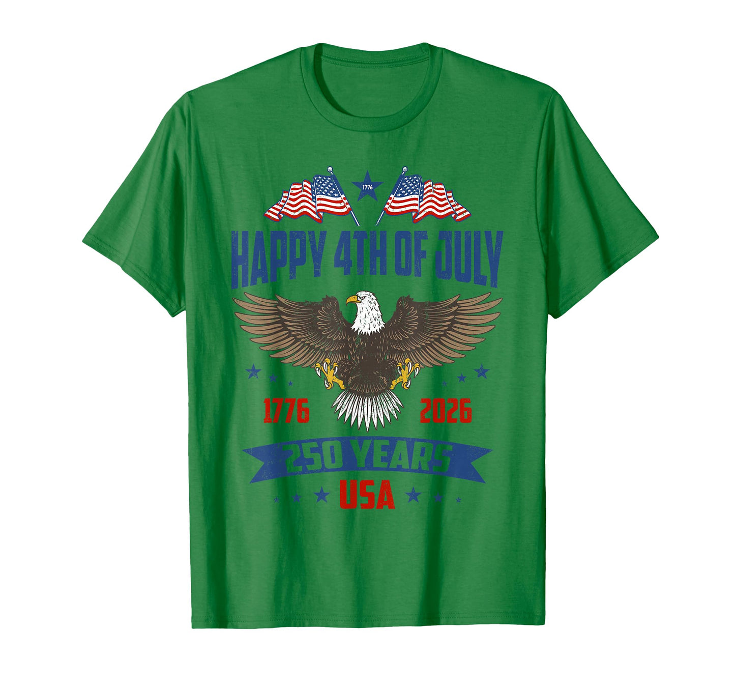 250 Years of Freedom 1776 2026 American Flag 4 July Vintage T-Shirt