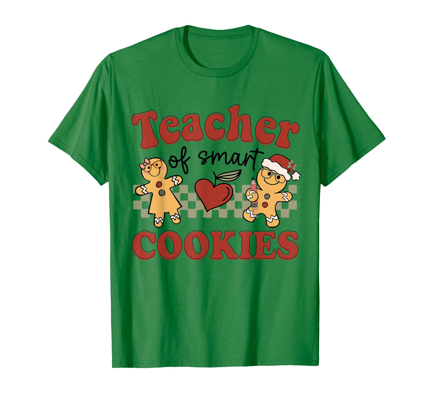 Christmas Teacher of Smart Cookies Baking Gingerbread Man T-Shirt