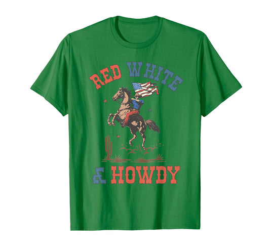 Howdy Western Country USA Flag 4th Of July Independence Day T-Shirt