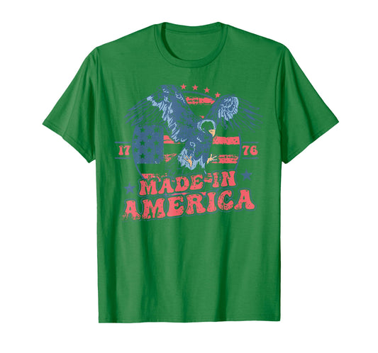 Made in America USA Flag Eagle 4th of July Patriotic Freedom T-Shirt
