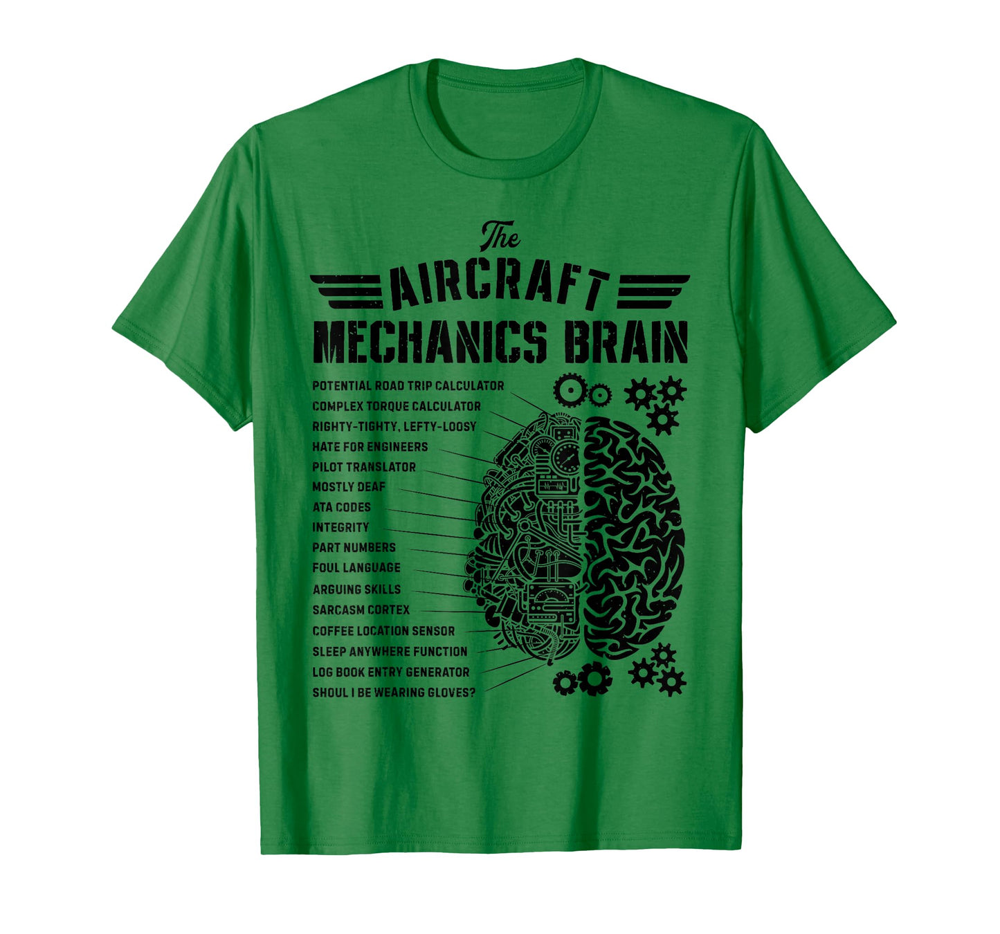 Aircraft Mechanics Brain Funny Aviation Technician Gifts Men T-Shirt