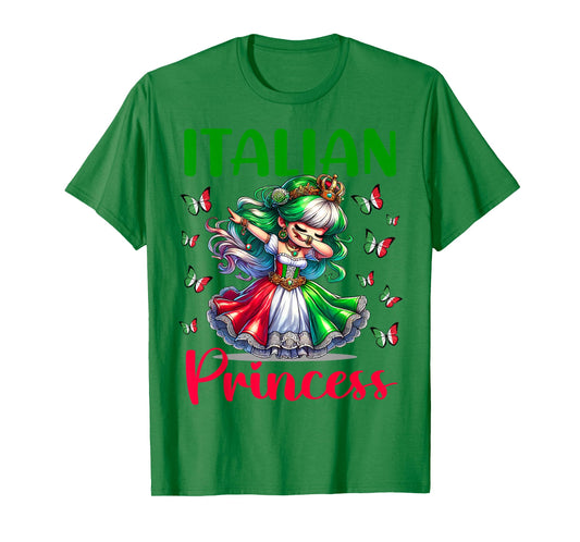 Italian Princess Dab Girl Flag Dress Culture for Kids T-Shirt