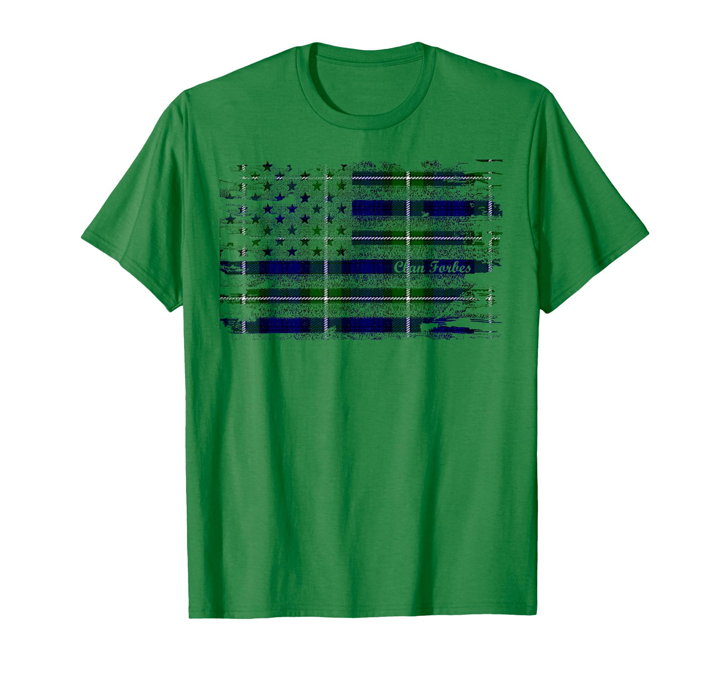 Forbes surname American Flag Scottish Clan Tartan T-Shirt