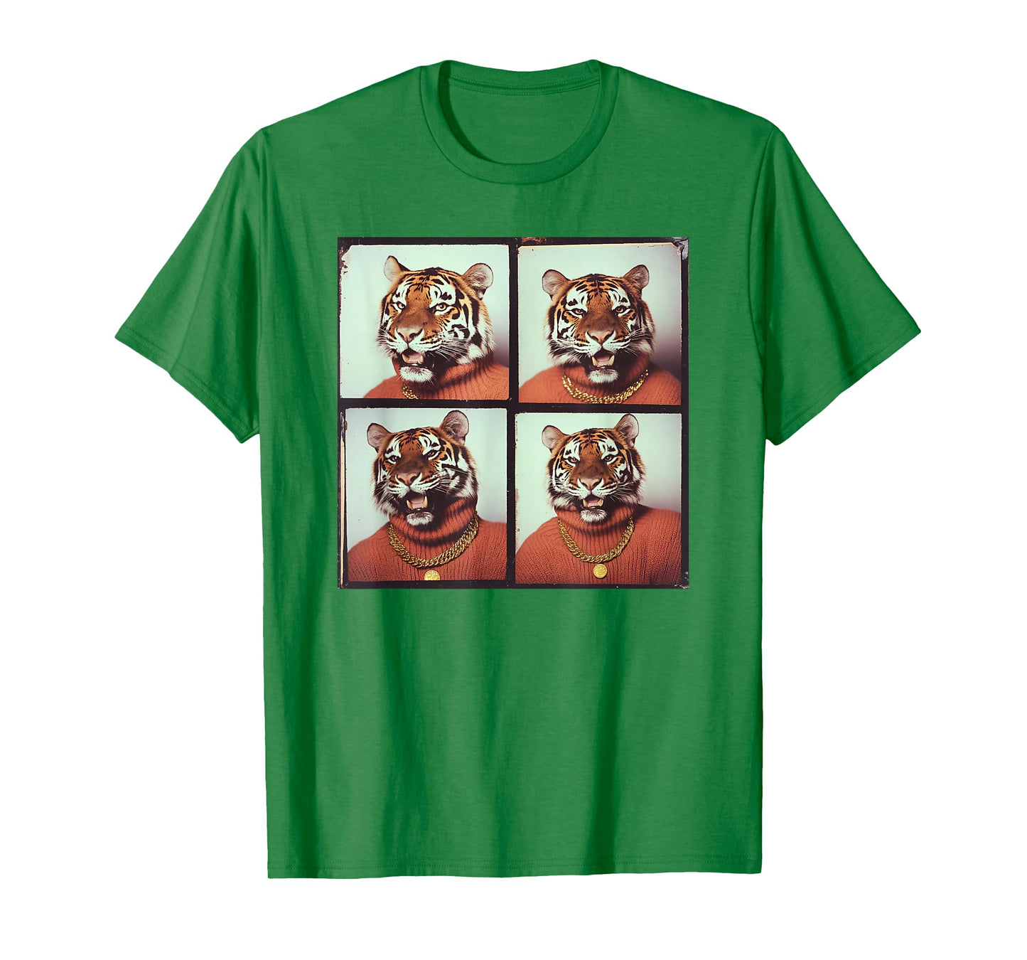 Retro Safari Animal Portrait Funny Tiger Lovers T-Shirt