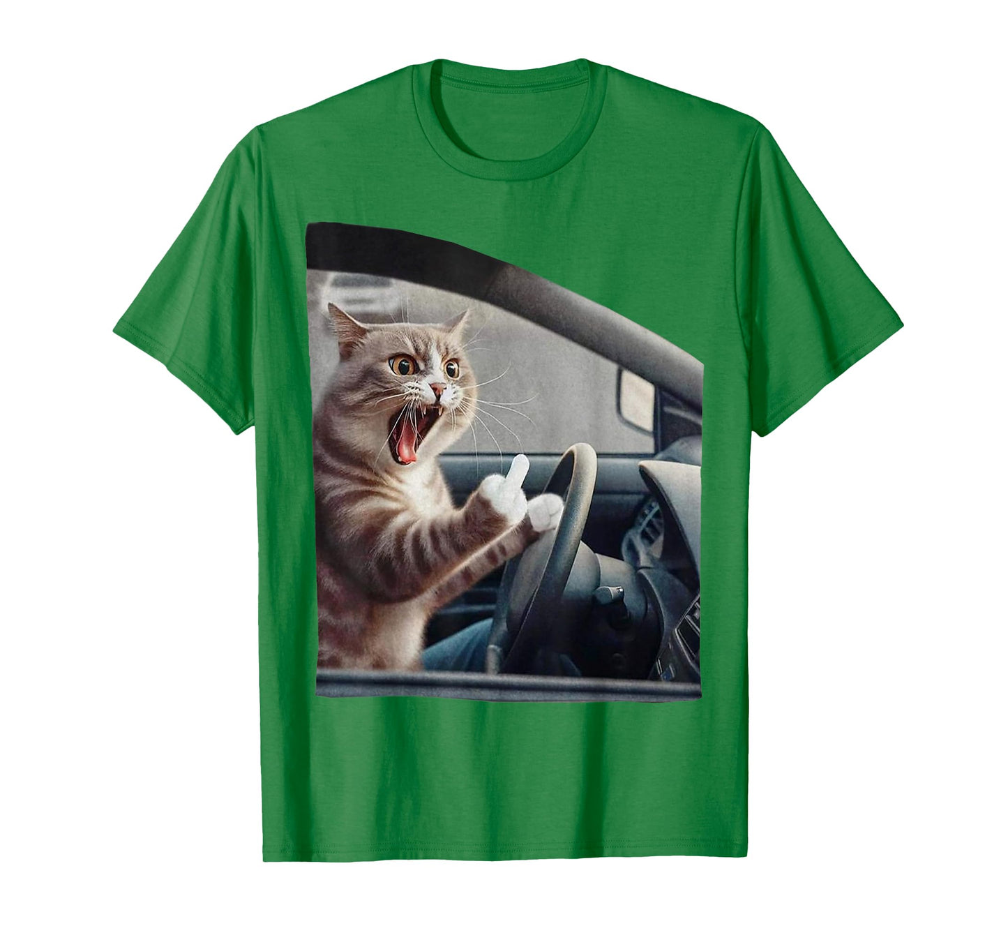 Eagerlys Cat Angry Kitten Driver Funny Art Grumpy Funny Fk T-Shirt