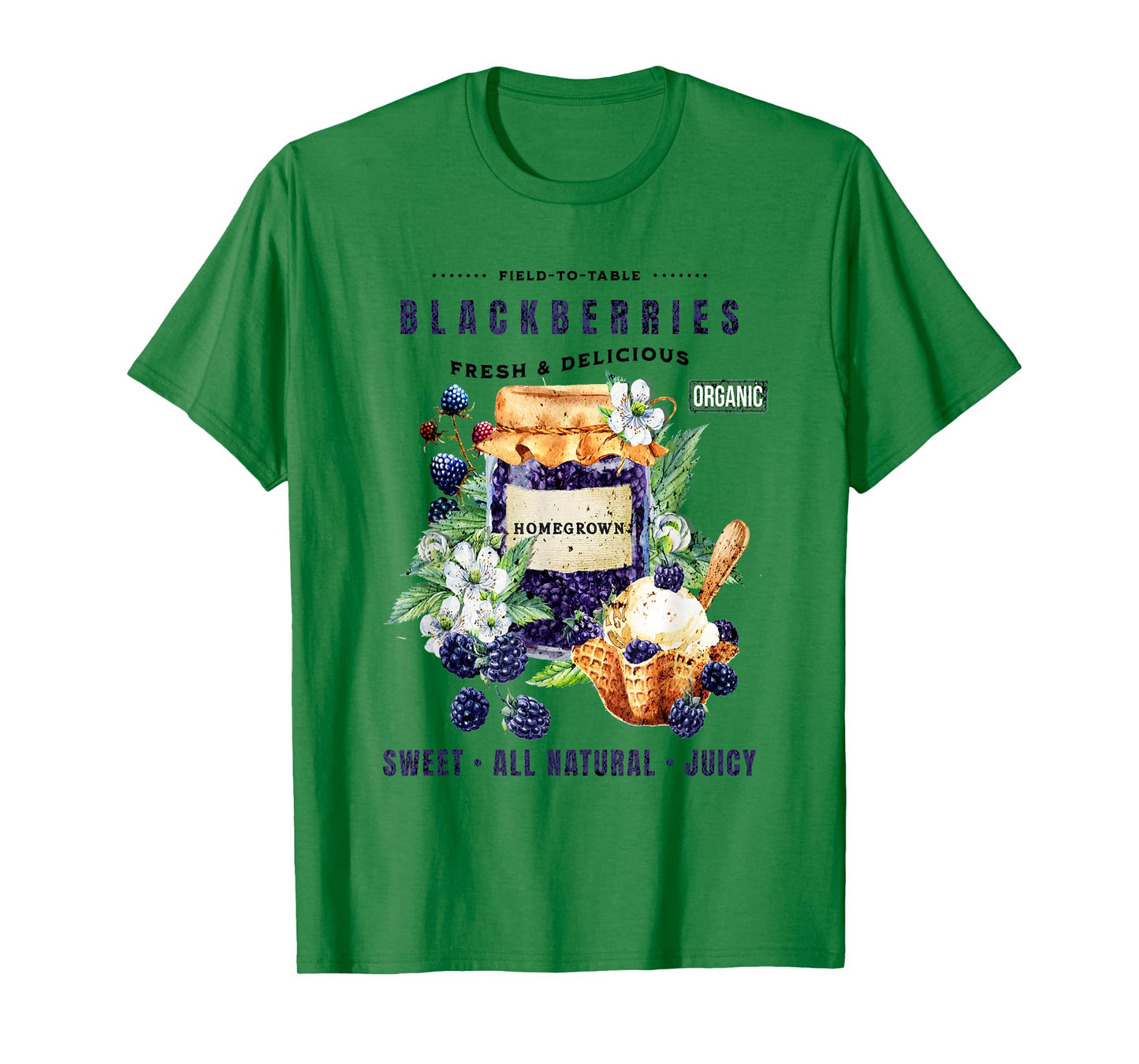 Cute Farm Shirts - Blackberry Harvest with Ice Cream T-Shirt