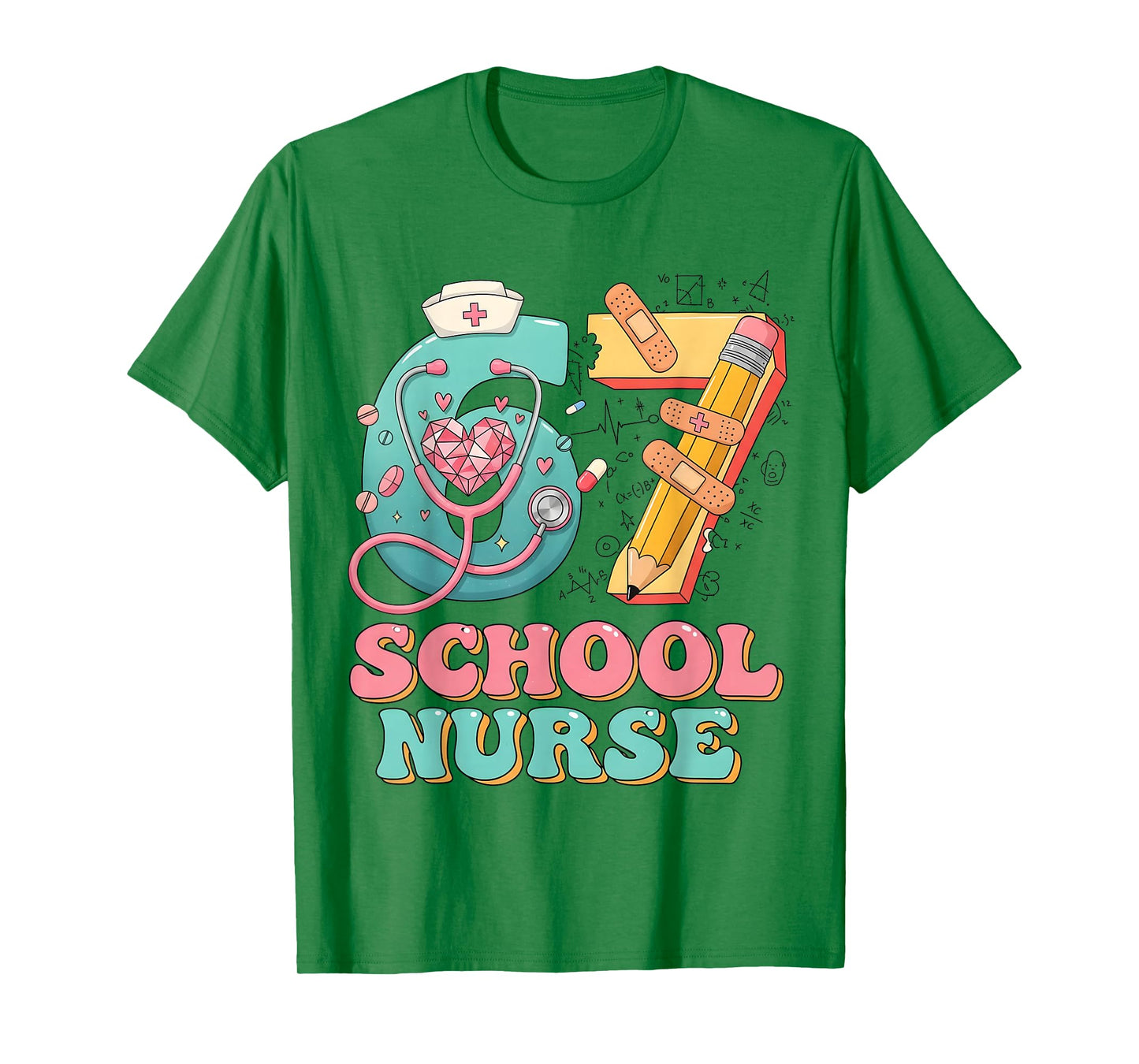 67 Meme Funny School Nurse Six Seven Meme Nursing Humor T-Shirt