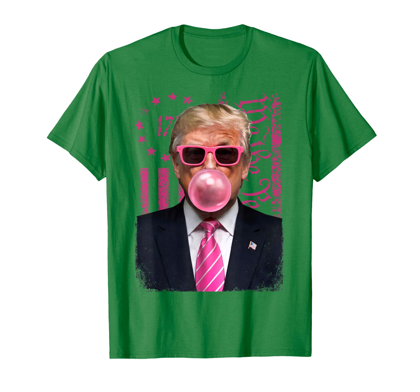 Donald Trump Pink Bubblegum Satire - Pop Art with USA Flag T-Shirt