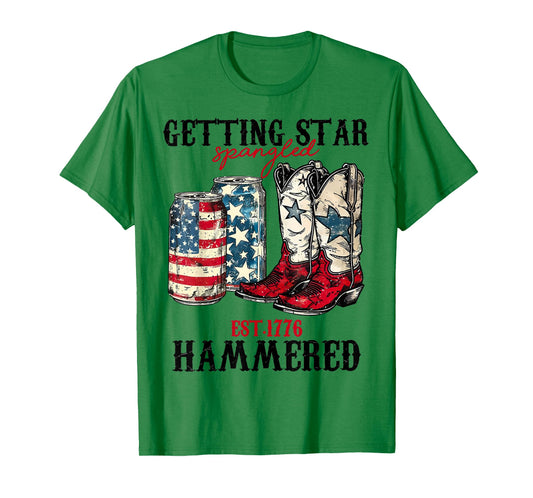 Getting Star Spangled Hammered Funny America 4th Of July T-Shirt