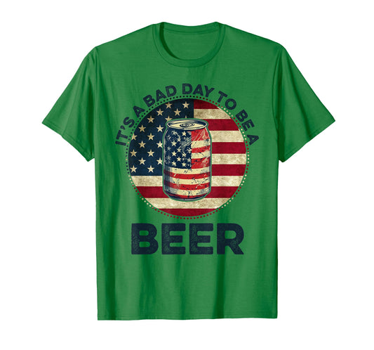 American Flag Beer Glass It's a Bad Day to Be a Beer Vintage T-Shirt