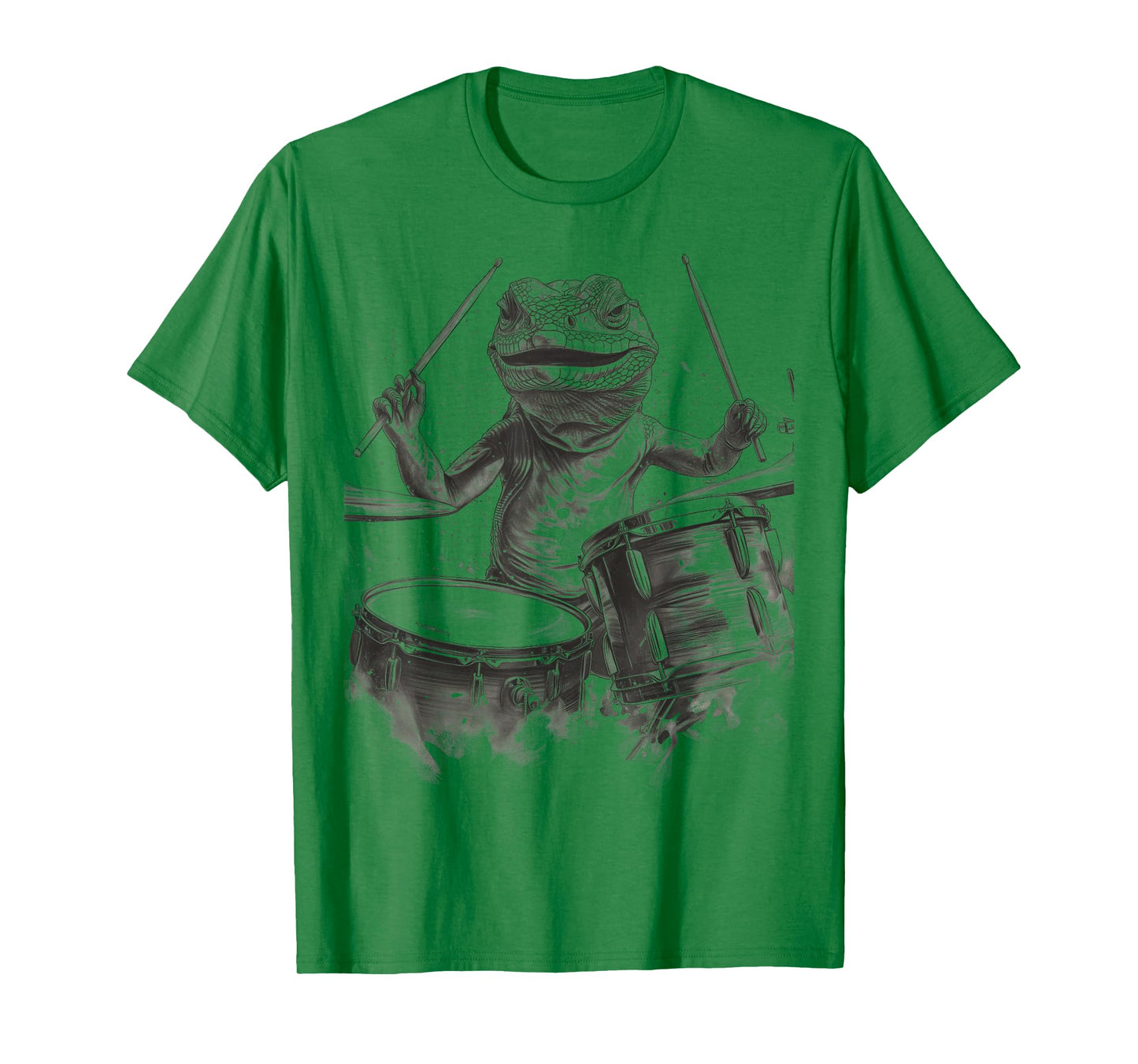 Drumming Lizard Funny Reptile Drummer TEEMONGOUS T-Shirt