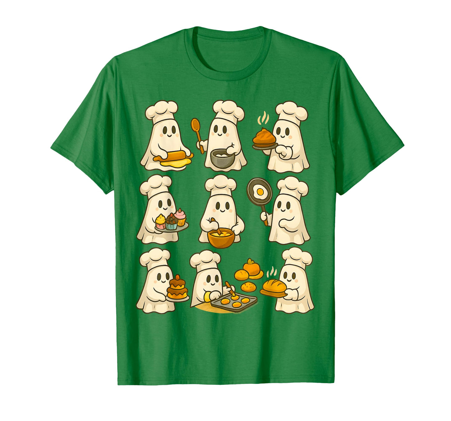 Cute Ghost Baker Halloween Baking for Pastry & Food Lovers T-Shirt