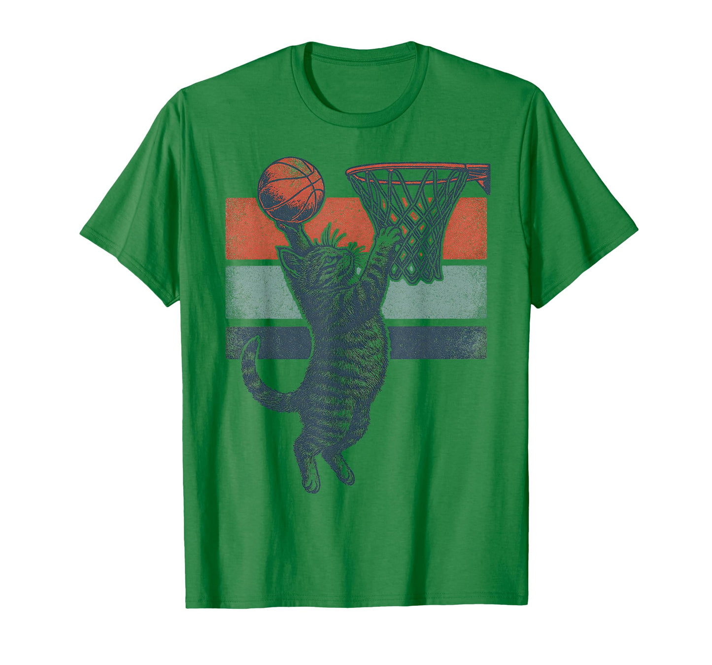 Funny Cat Basketball Retro Style T-Shirt
