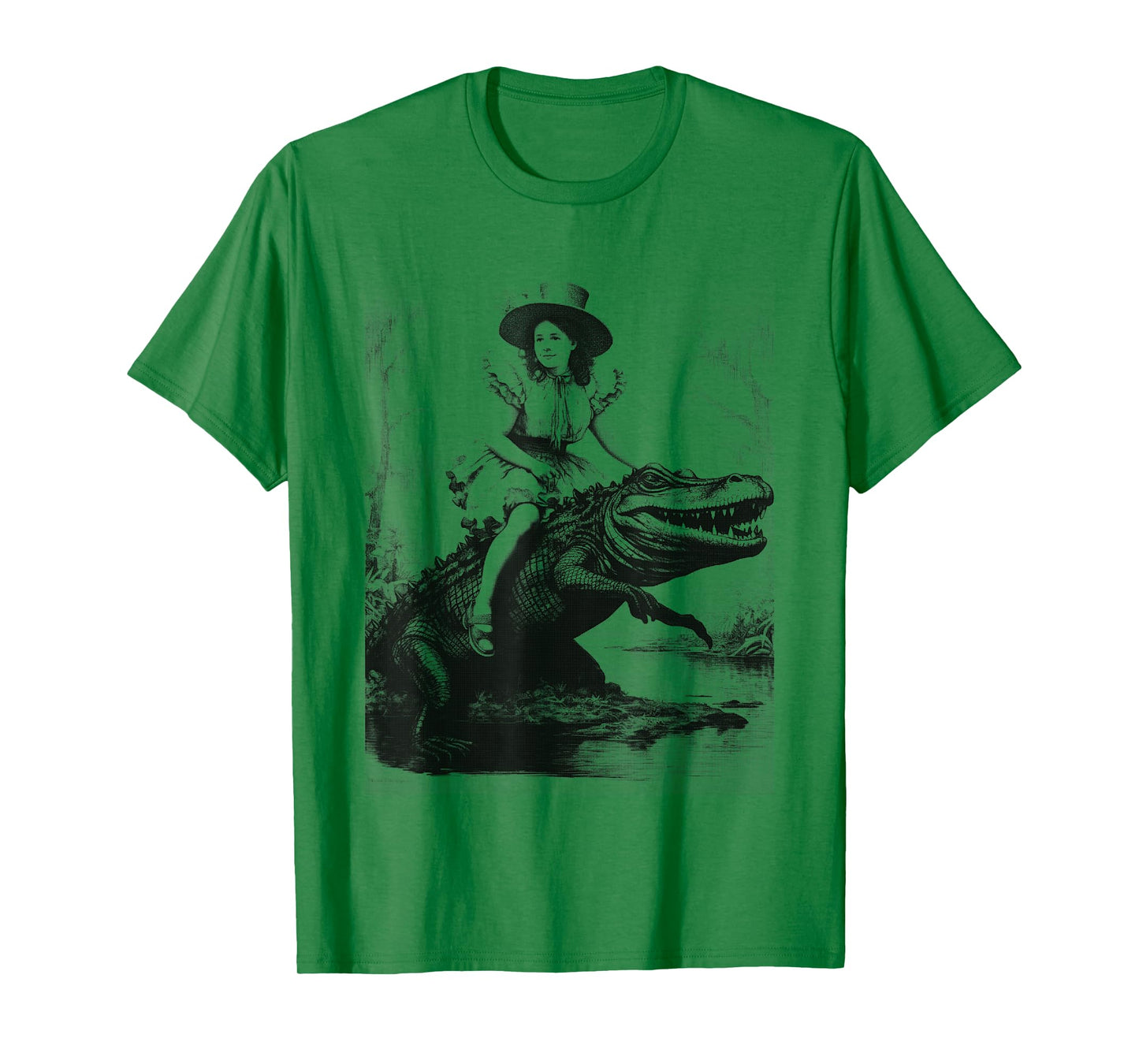 Girl Riding Alligator | Weird Funny Florida Crocodile Meme T-Shirt