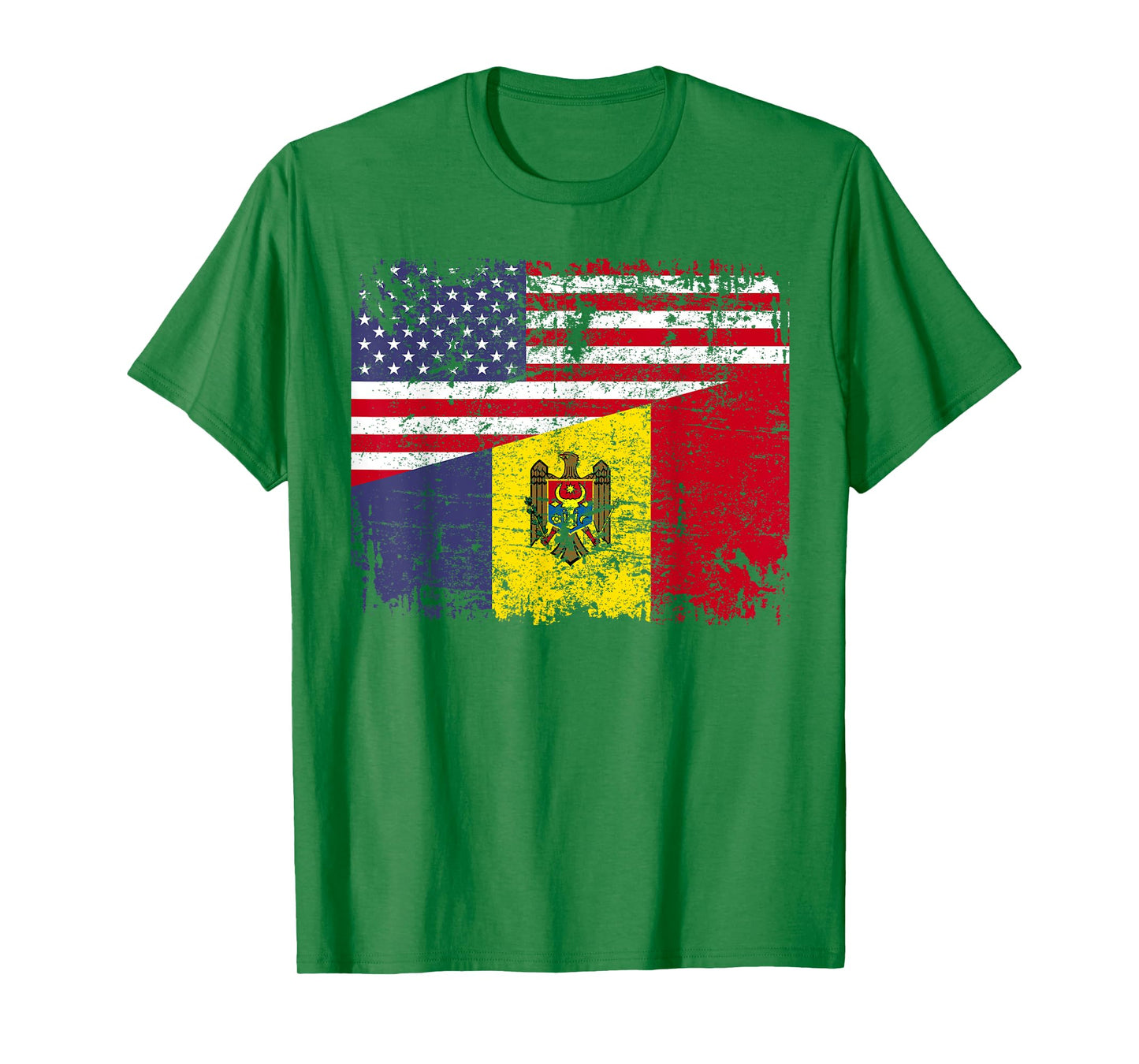 MOLDOVAN ROOTS | Half American Flag | MOLDOVA T-Shirt