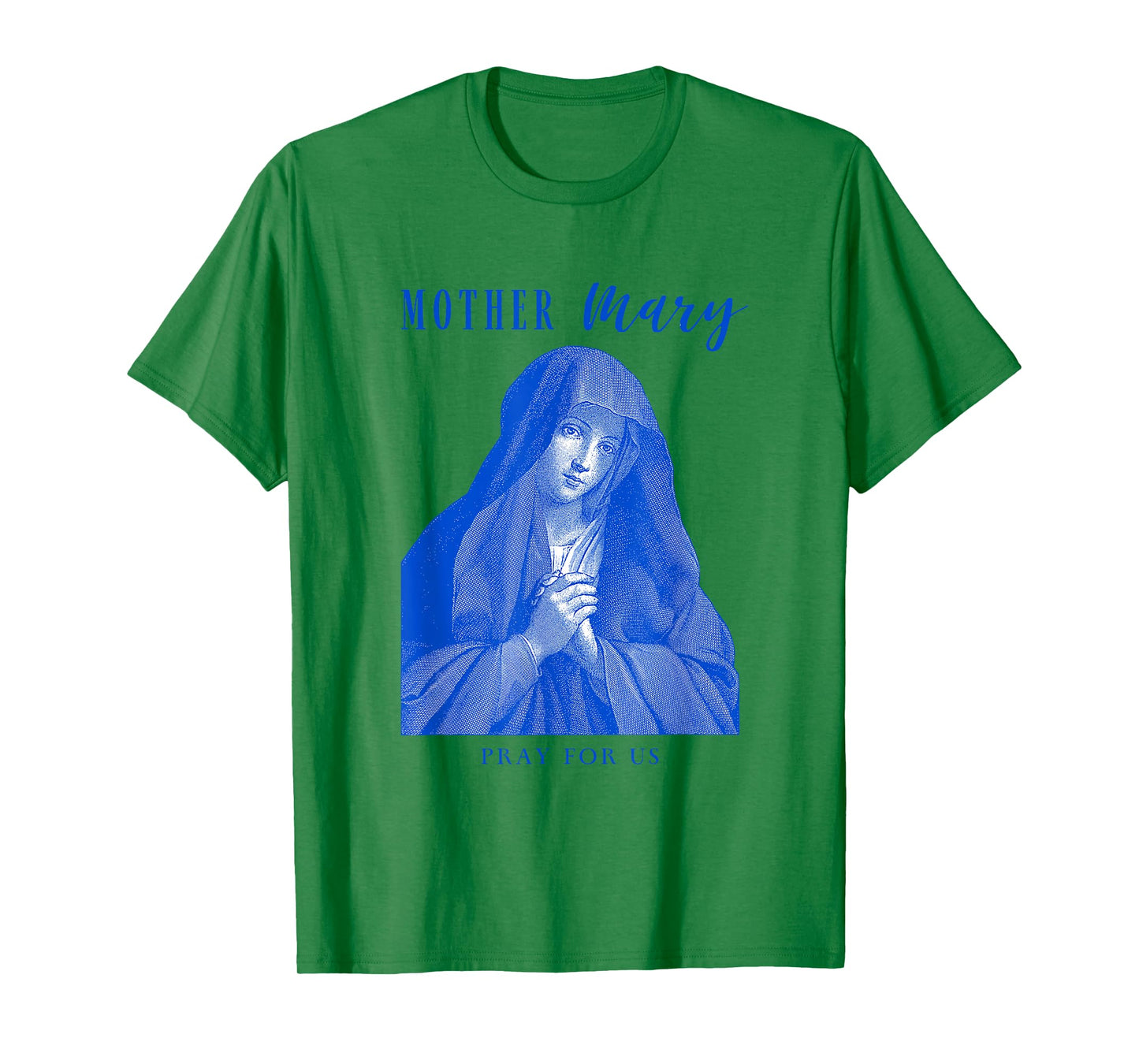 Mother Mary Pray for Us Vintage Etching Catholic T-Shirt